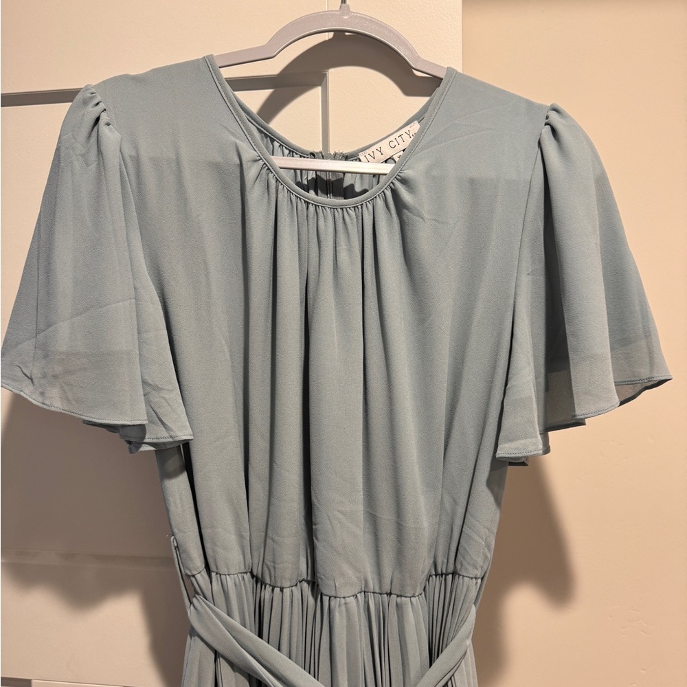 Dusty blue formal/semi formal dress tea length Ivy city